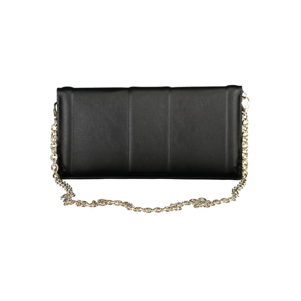 Mario Valentino Black Polyurethane Women Clutch - ClickThatClicks 