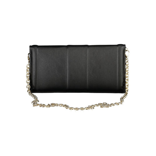Mario Valentino Black Polyurethane Women Clutch - ClickThatClicks 