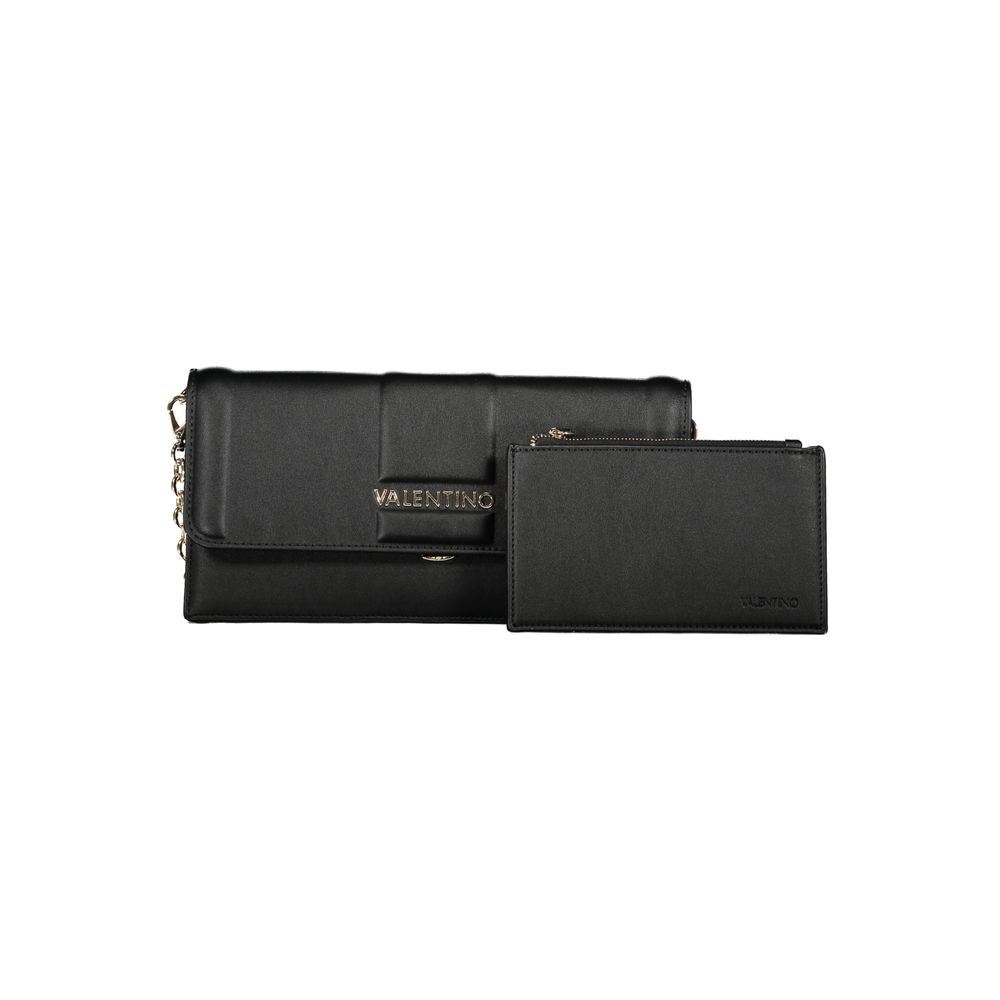 Mario Valentino Black Polyurethane Women Clutch - ClickThatClicks 
