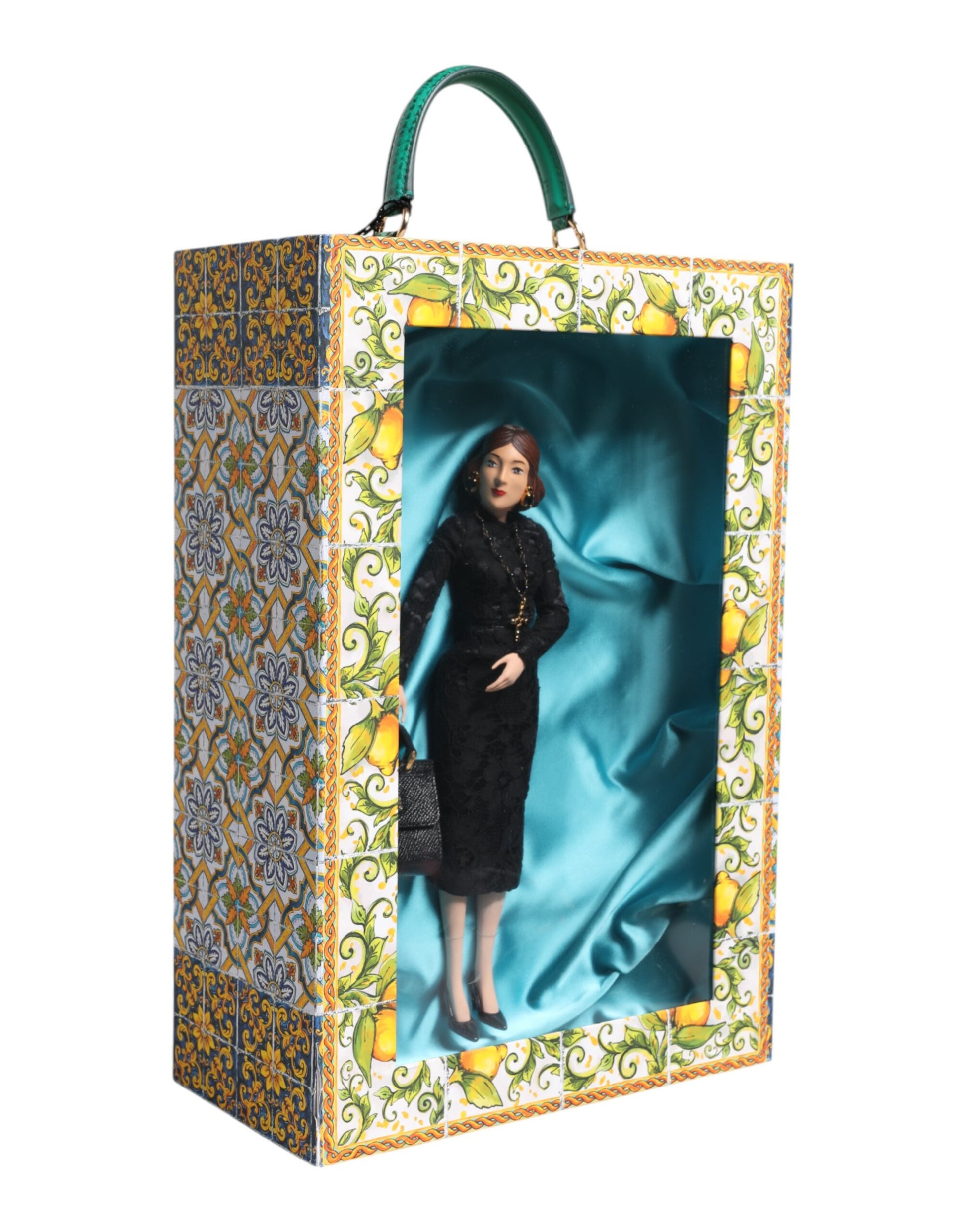 Dolce & Gabbana Black Dress MARIA Porcelain Fashion Show Leather Sicily Dolls - ClickThatClicks 