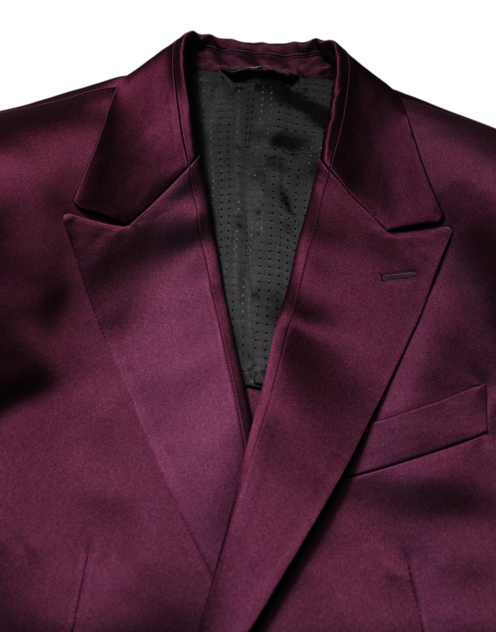Dolce & Gabbana Dark Purple Silk 3Piece Single Breasted Suit - ClickThatClicks 