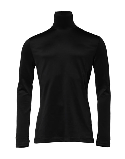 Dolce & Gabbana Black Polyester Turtleneck Pullover Sweater - ClickThatClicks 