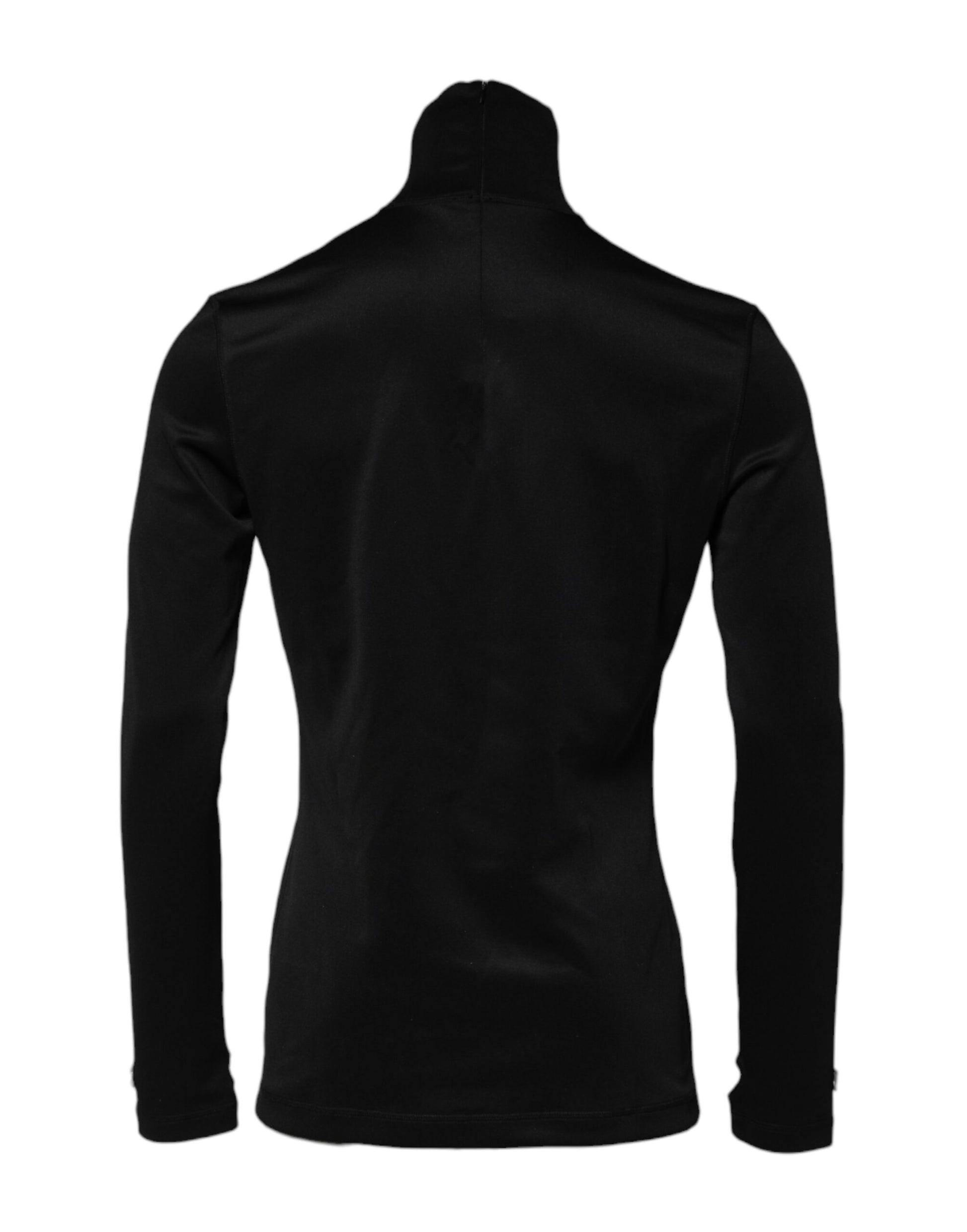 Dolce & Gabbana Black Polyester Turtleneck Pullover Sweater - ClickThatClicks 