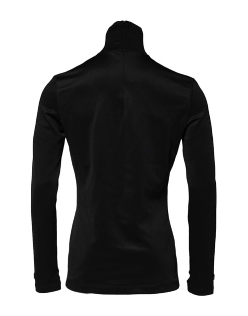 Dolce & Gabbana Black Polyester Turtleneck Pullover Sweater - ClickThatClicks 
