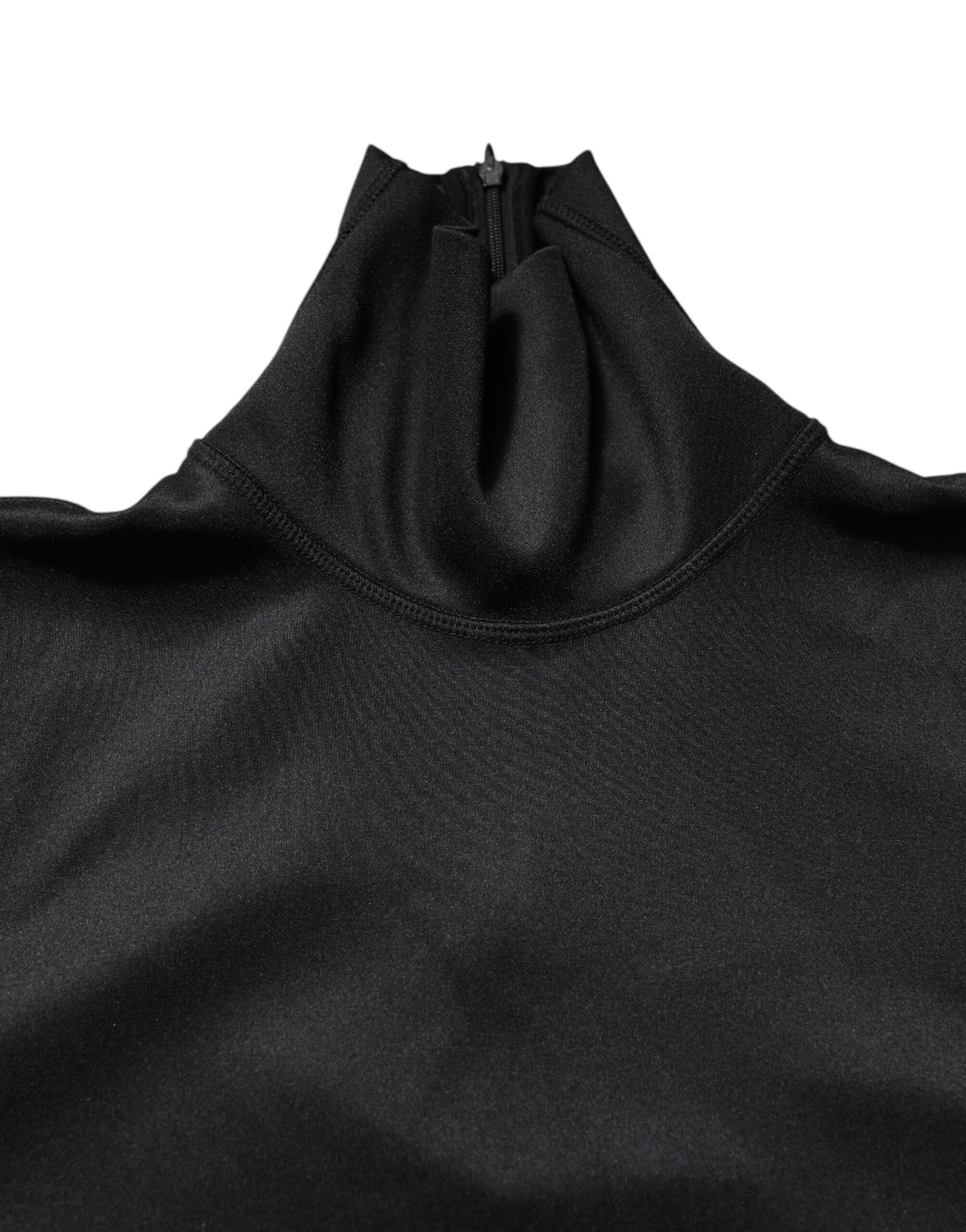 Dolce & Gabbana Black Polyester Turtleneck Pullover Sweater - ClickThatClicks 