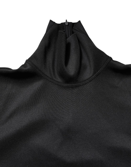 Dolce & Gabbana Black Polyester Turtleneck Pullover Sweater - ClickThatClicks 