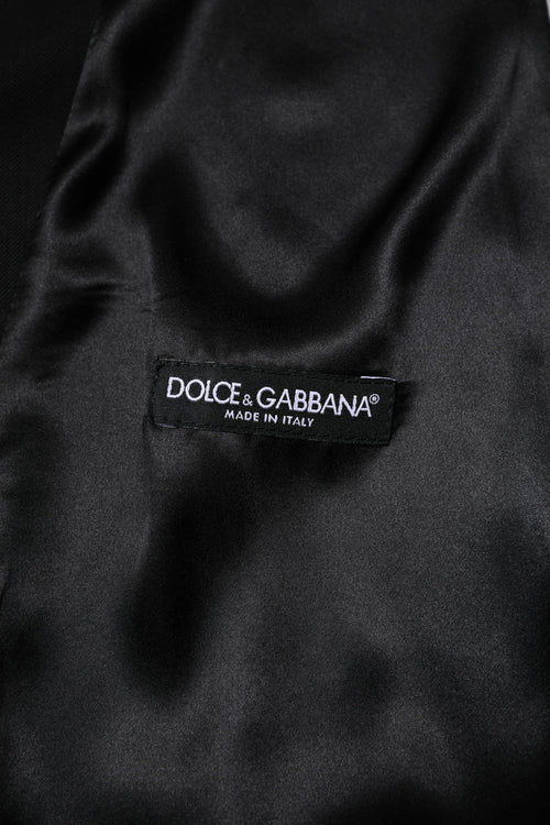 Dolce & Gabbana Black Wool Dress Formal Men Waistcoat Vest - ClickThatClicks 