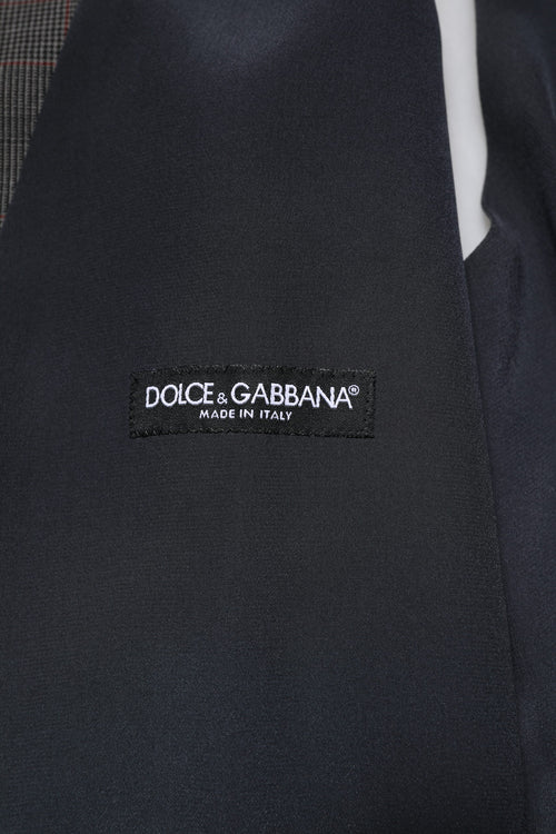 Dolce & Gabbana Gray Plaid Wool Formal Dress Waistcoat Vest - ClickThatClicks 