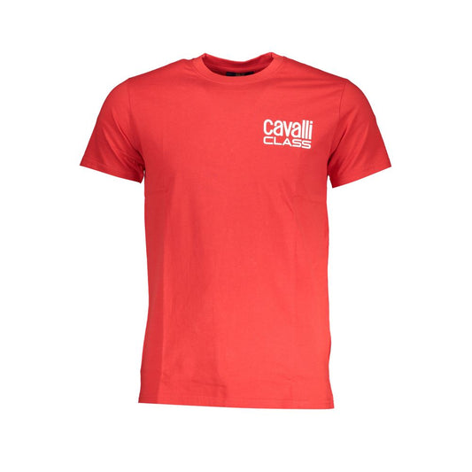Cavalli Class Rosso Cotton Men T-Shirt - ClickThatClicks 