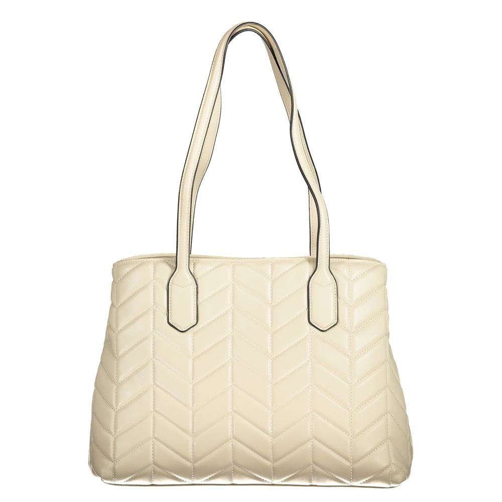 Mario Valentino Beige Polyurethane Women's Handbag - ClickThatClicks 