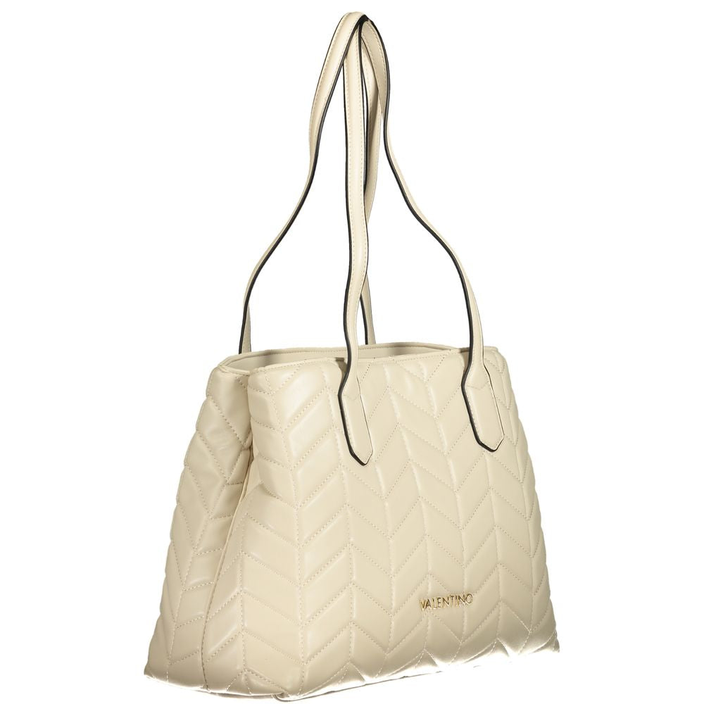 Mario Valentino Beige Polyurethane Women's Handbag - ClickThatClicks 