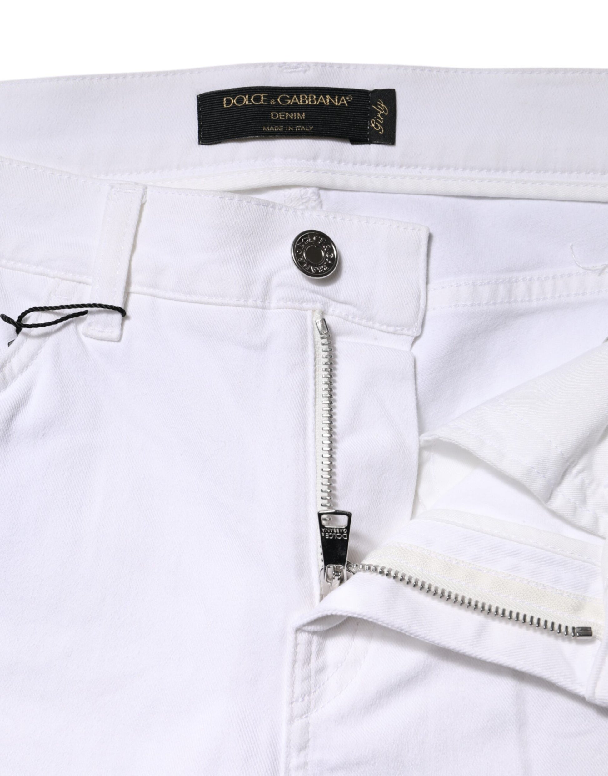 Dolce & Gabbana White Floral Sequined GIRLY Denim Jeans - ClickThatClicks 
