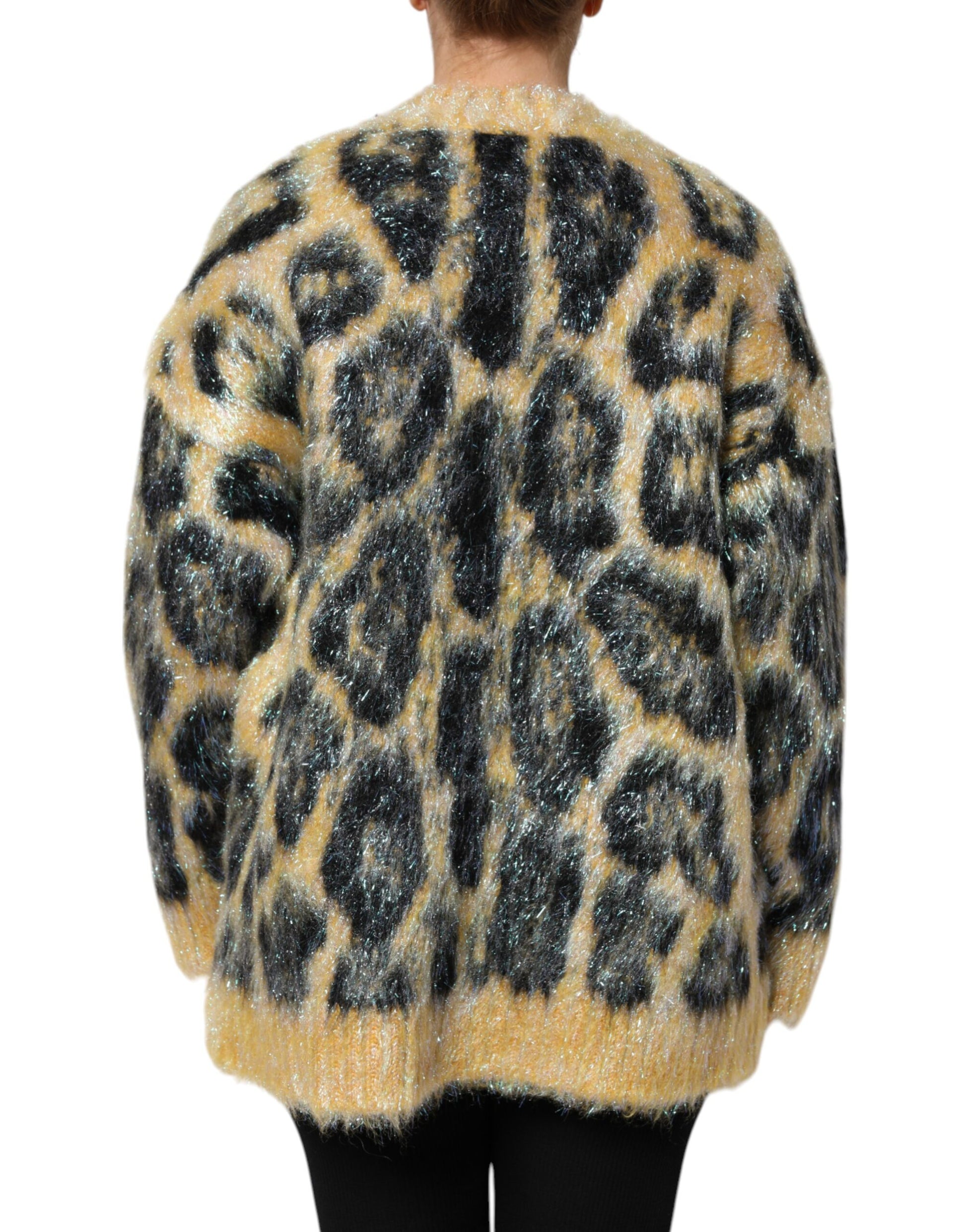 Dolce & Gabbana Multicolor Leopard Mohair Crew Neck Sweater - ClickThatClicks 