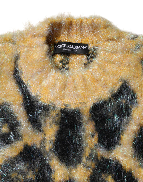 Dolce & Gabbana Multicolor Leopard Mohair Crew Neck Sweater - ClickThatClicks 