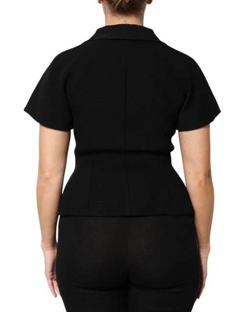 Dolce & Gabbana Black Wool Double Breasted Coat Jacket - ClickThatClicks 