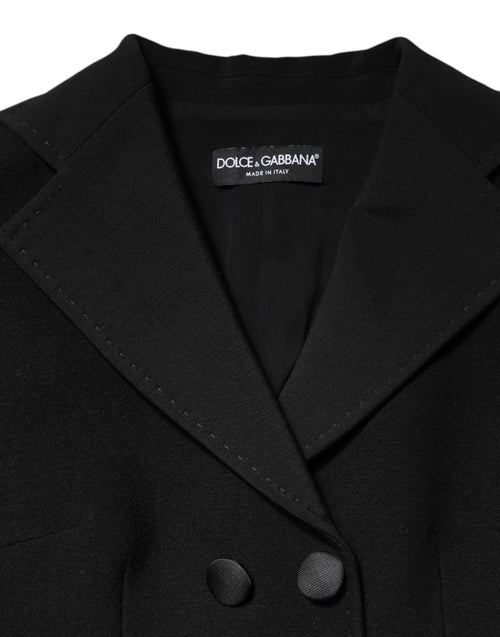 Dolce & Gabbana Black Wool Double Breasted Coat Jacket - ClickThatClicks 