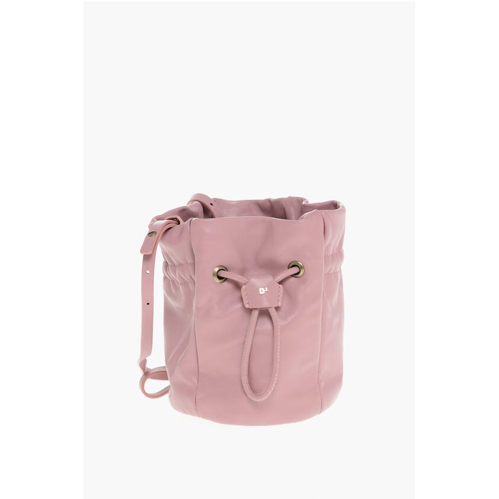 Dsquared² Leather Bucket Bag with Removable Shoulder Strap