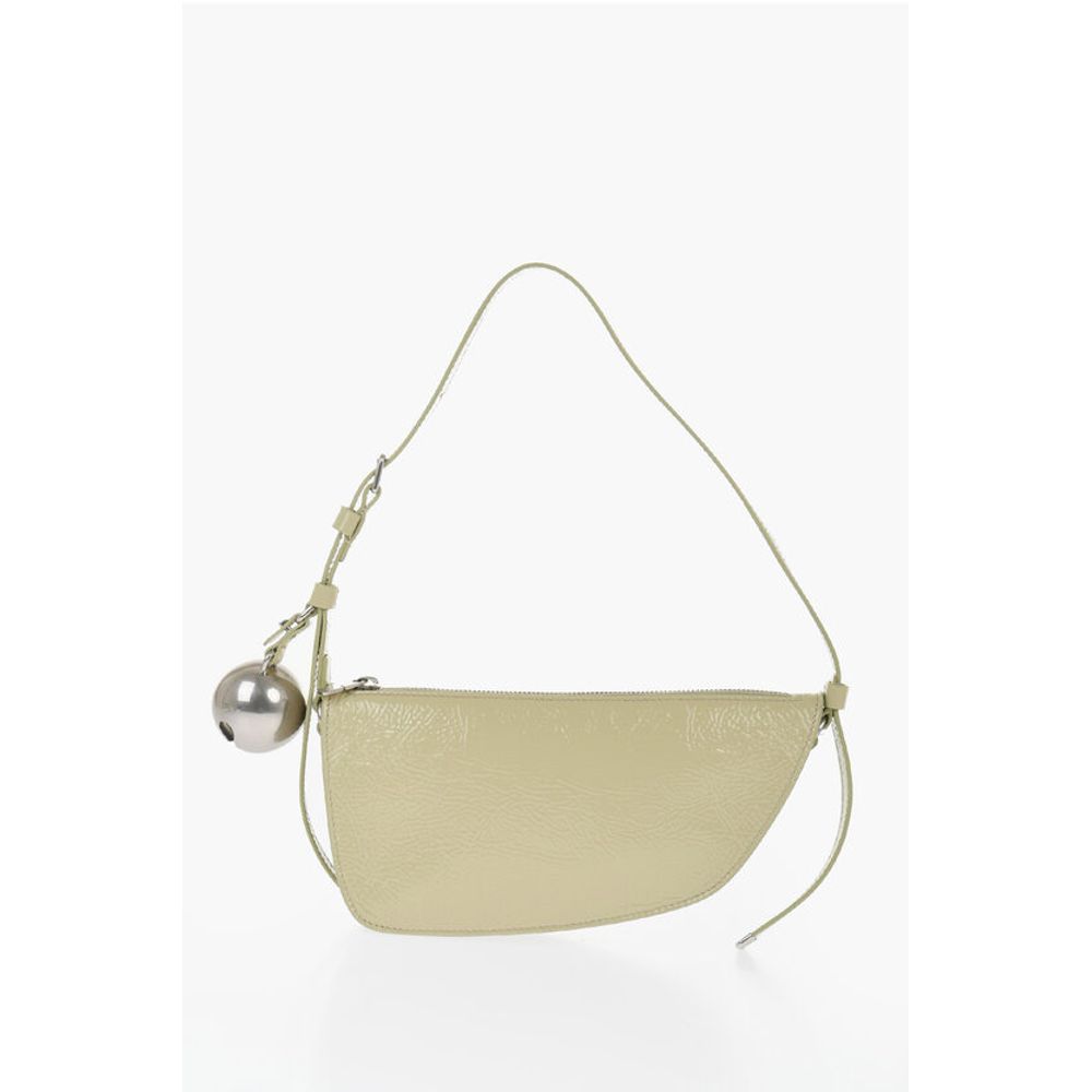 Burberry Patent Leather SHIELD SLING Shoulder Bag with Silver-Tone Ch