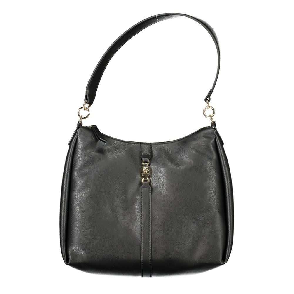 Tommy Hilfiger Black Polyester Women Shoulder Bag - ClickThatClicks 