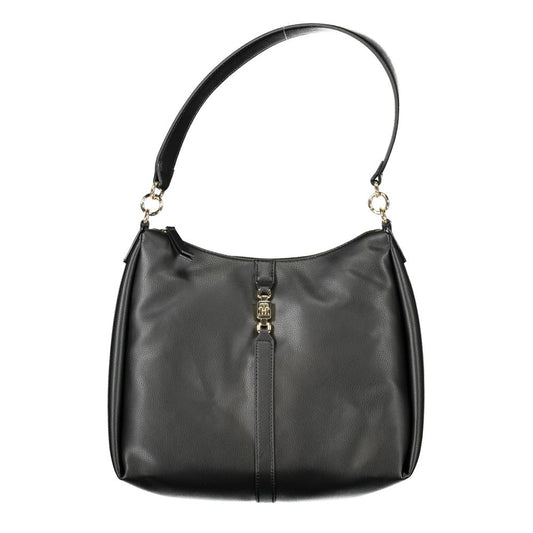 Tommy Hilfiger Black Polyester Women Shoulder Bag - ClickThatClicks 
