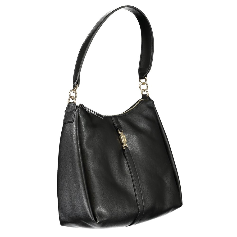 Tommy Hilfiger Black Polyester Women Shoulder Bag - ClickThatClicks 