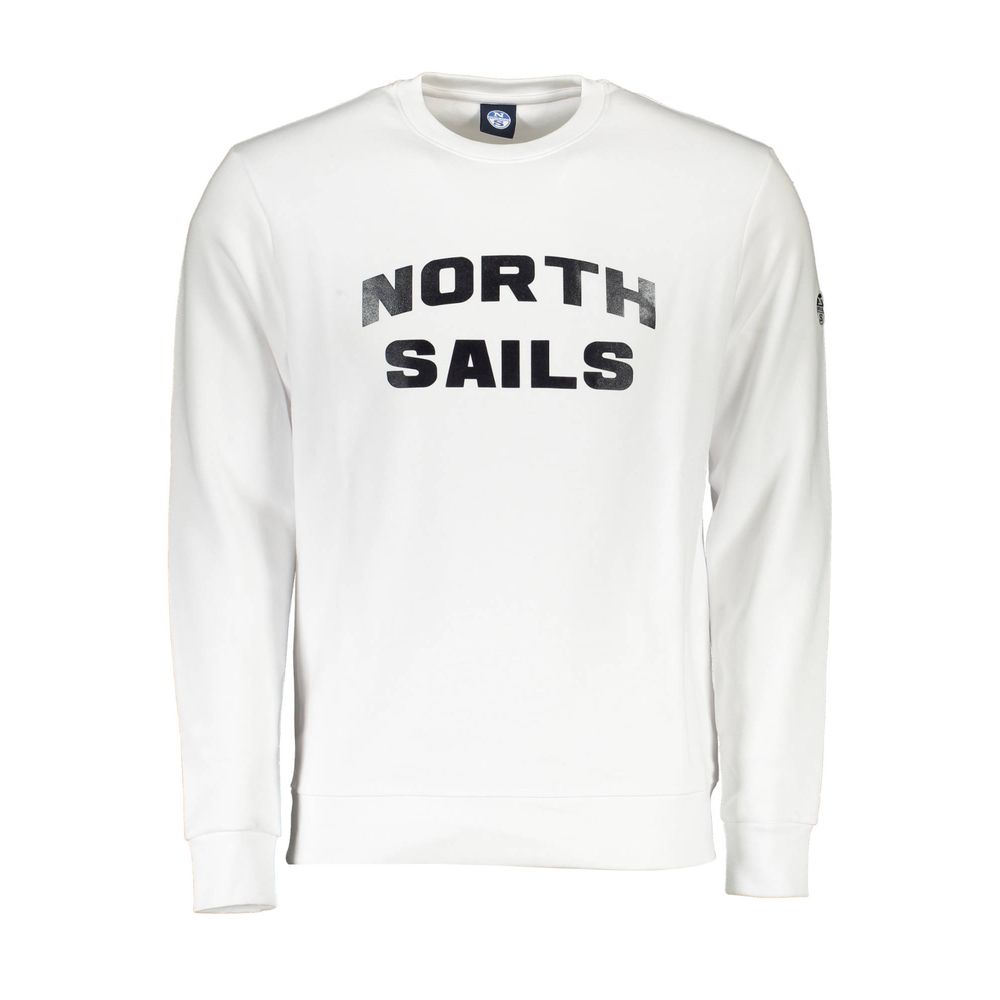 North Sails Bianco Cotton Men Sweatshirt - ClickThatClicks 