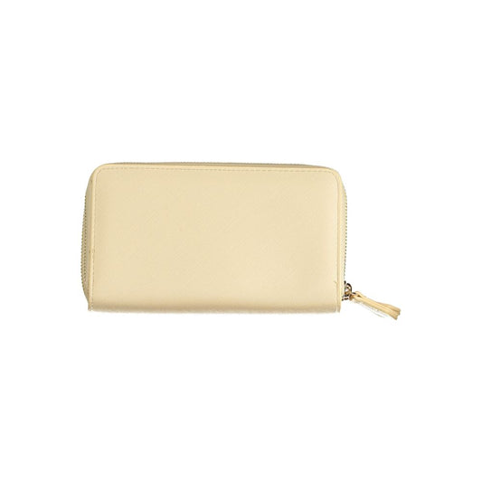 Mario Valentino Beige Polyurethane Women Wallet - ClickThatClicks 
