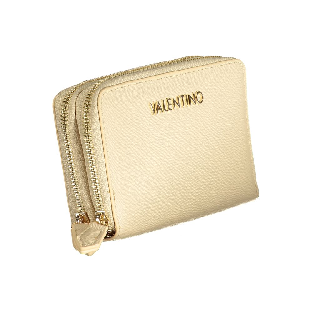 Mario Valentino Beige Polyurethane Women Wallet - ClickThatClicks 