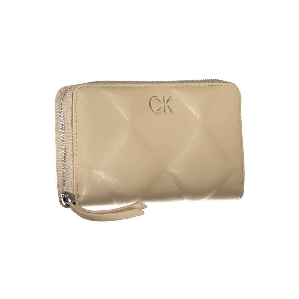 Calvin Klein Beige Polyester Women Wallet - ClickThatClicks 
