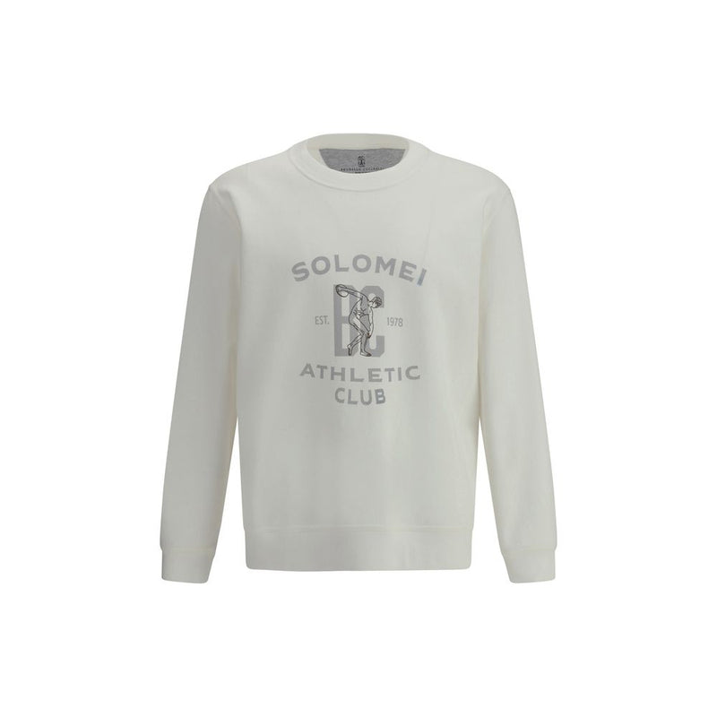 Brunello Cucinelli White Cotton Sweatshirt