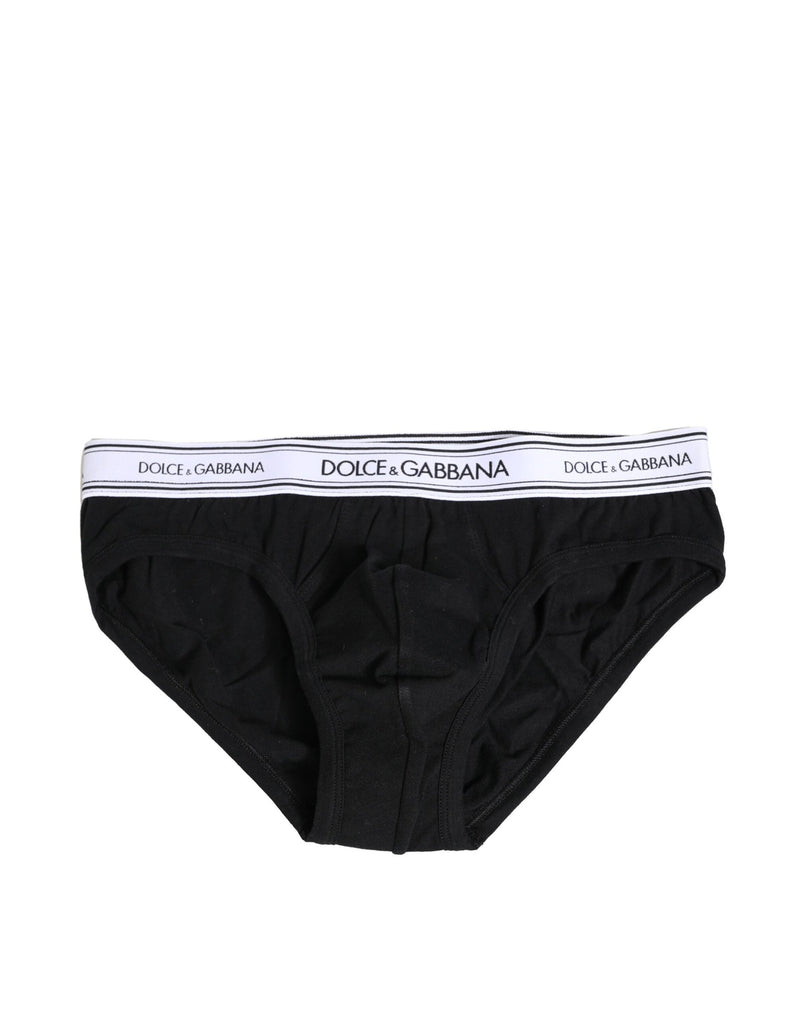 Dolce & Gabbana Black Cotton Stretch Regular Brief Underwear