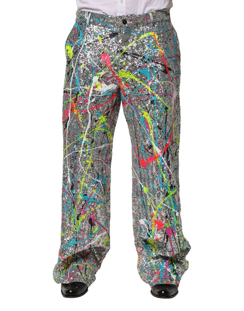 Dolce & Gabbana Multicolor Sequined Embellished Pants - ClickThatClicks 