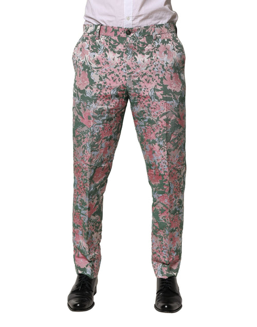 Dolce & Gabbana Multicolor Floral Jacquard Pants - ClickThatClicks 
