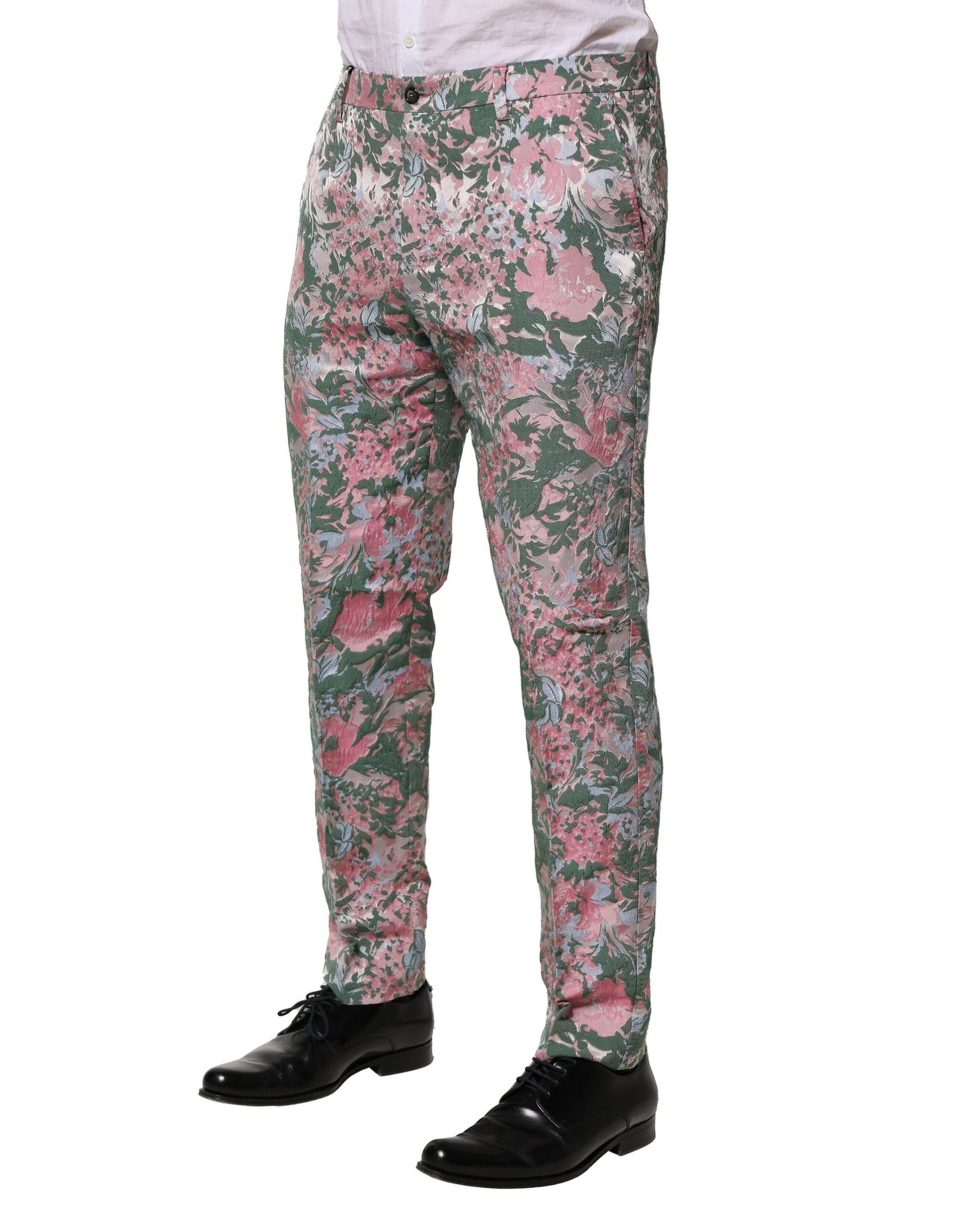 Dolce & Gabbana Multicolor Floral Jacquard Pants - ClickThatClicks 