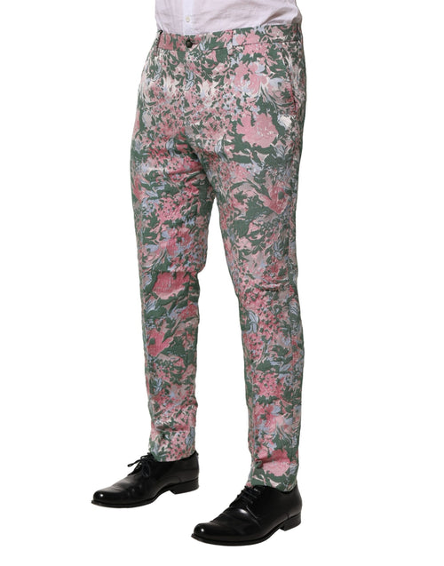 Dolce & Gabbana Multicolor Floral Jacquard Pants - ClickThatClicks 