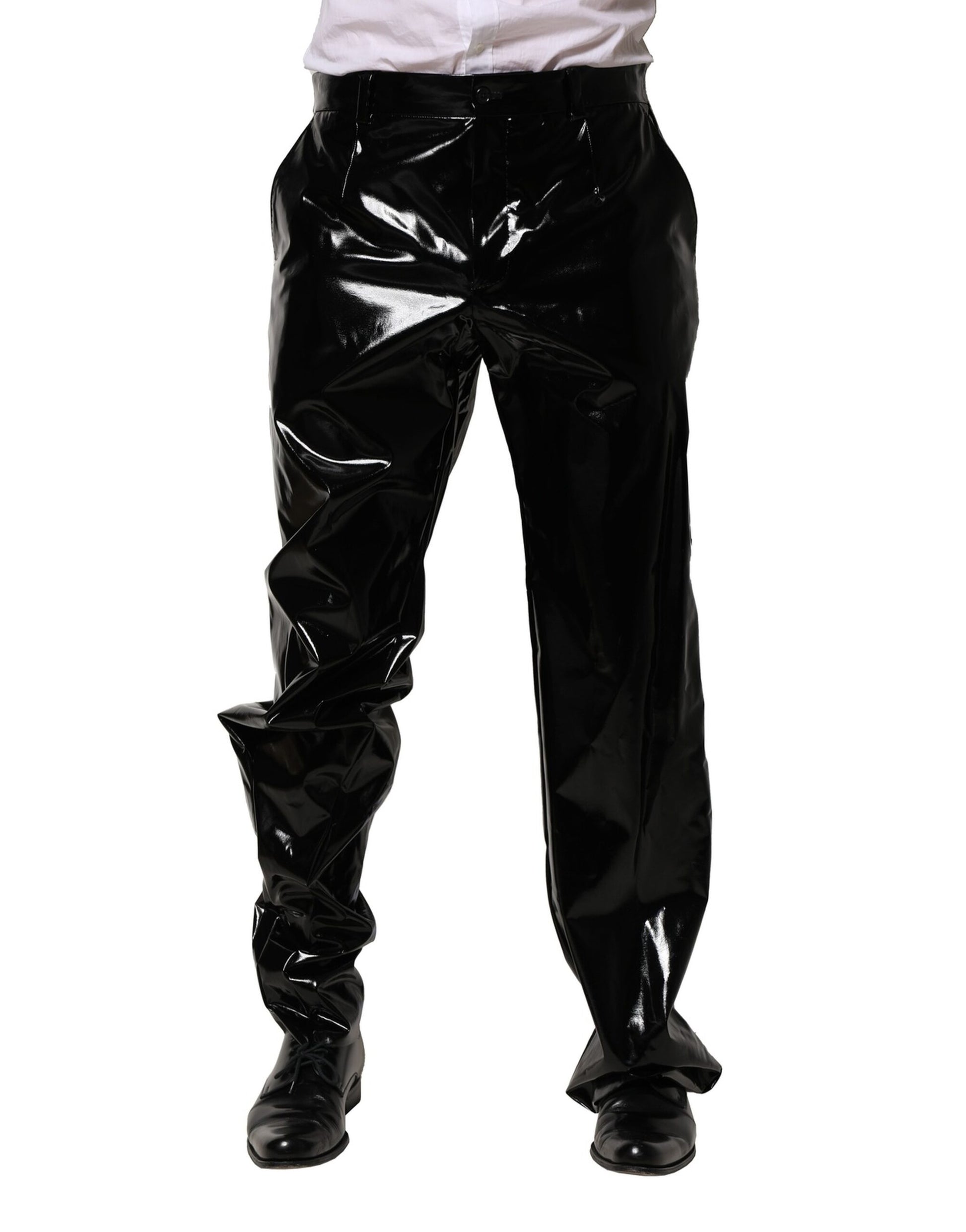 Dolce & Gabbana Black Nylon Straight Men Pants - ClickThatClicks 