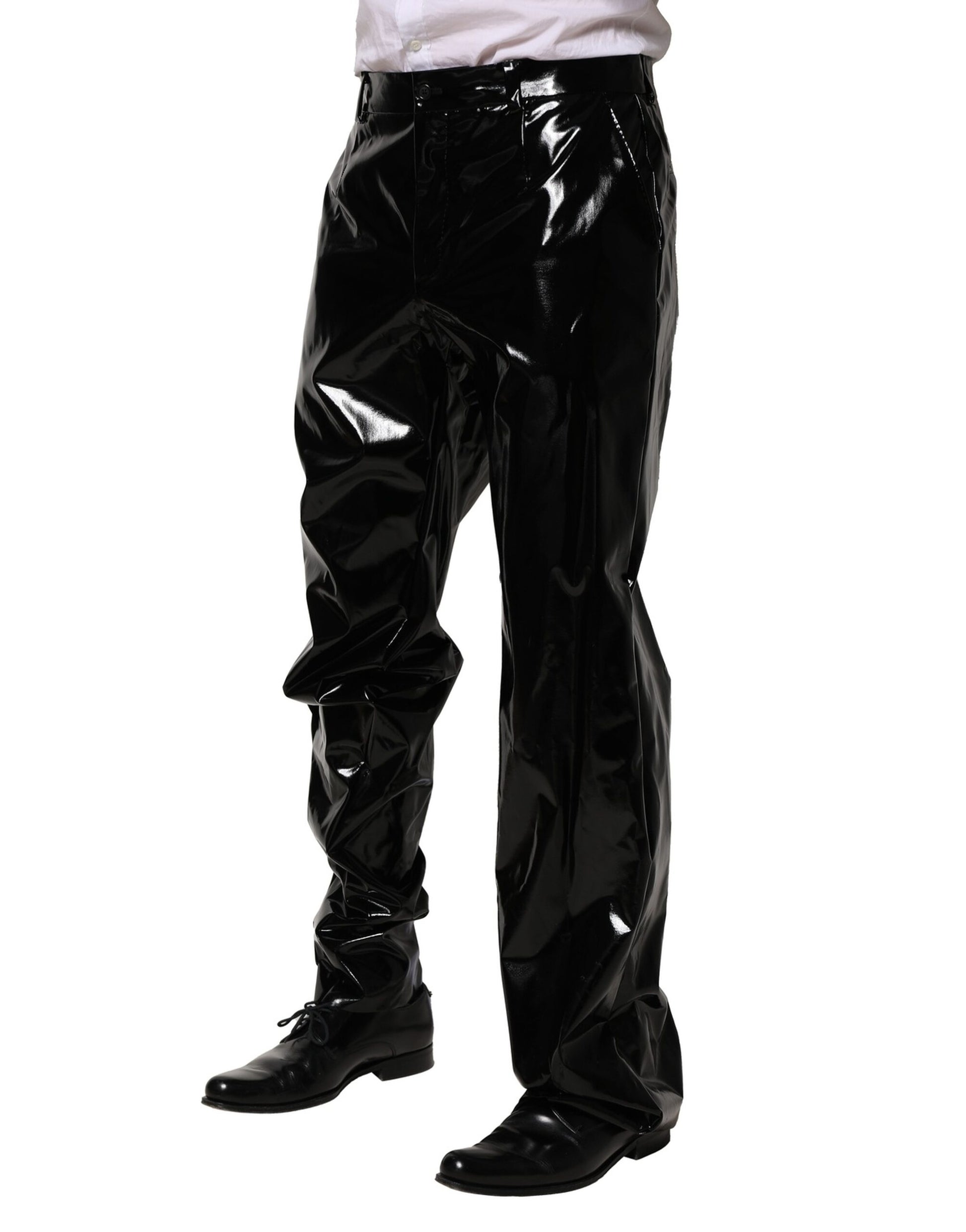 Dolce & Gabbana Black Nylon Straight Men Pants - ClickThatClicks 