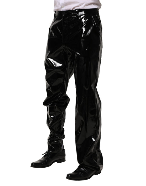 Dolce & Gabbana Black Nylon Straight Men Pants - ClickThatClicks 