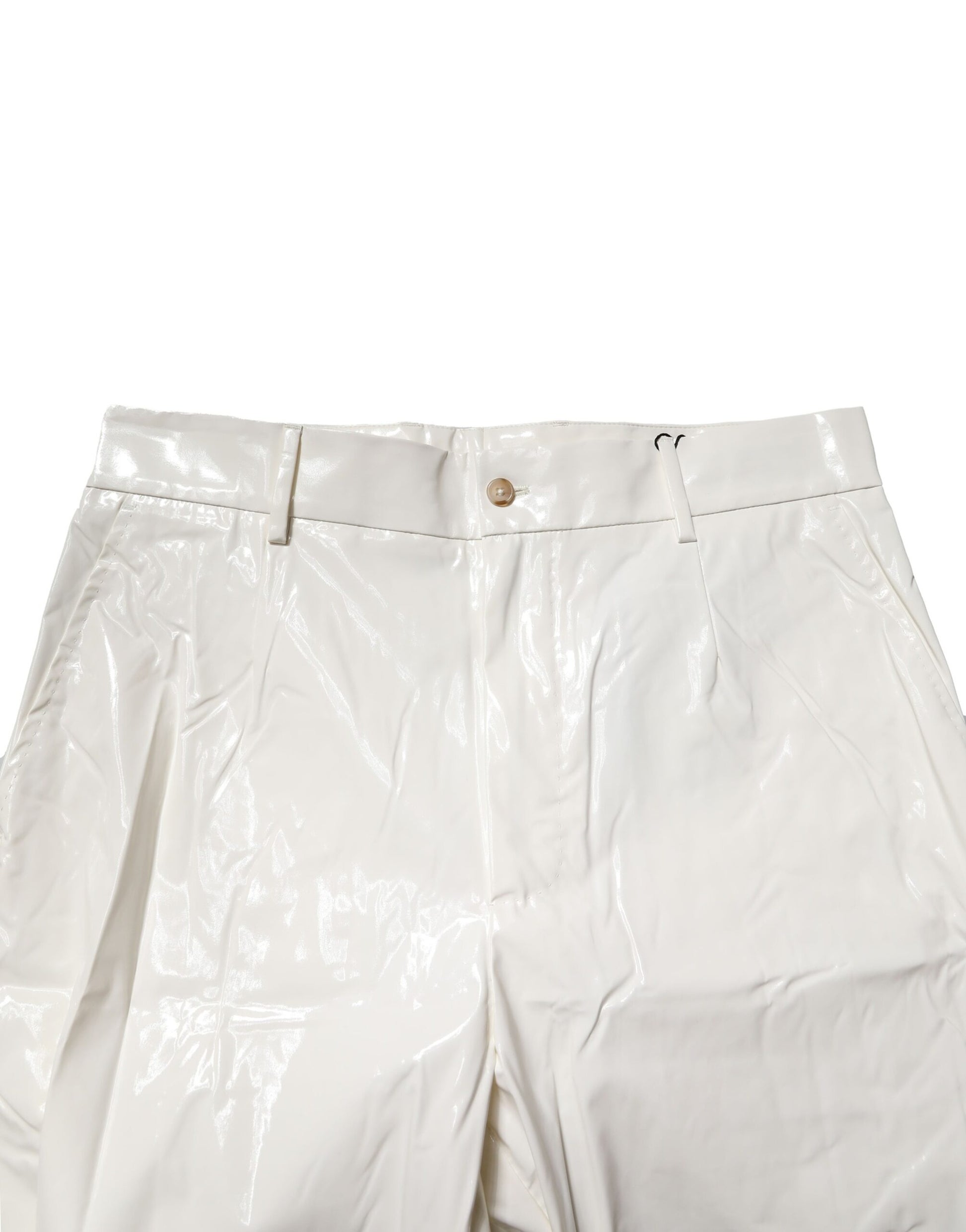Dolce & Gabbana White Nylon Tapered Dress Men Pants - ClickThatClicks 