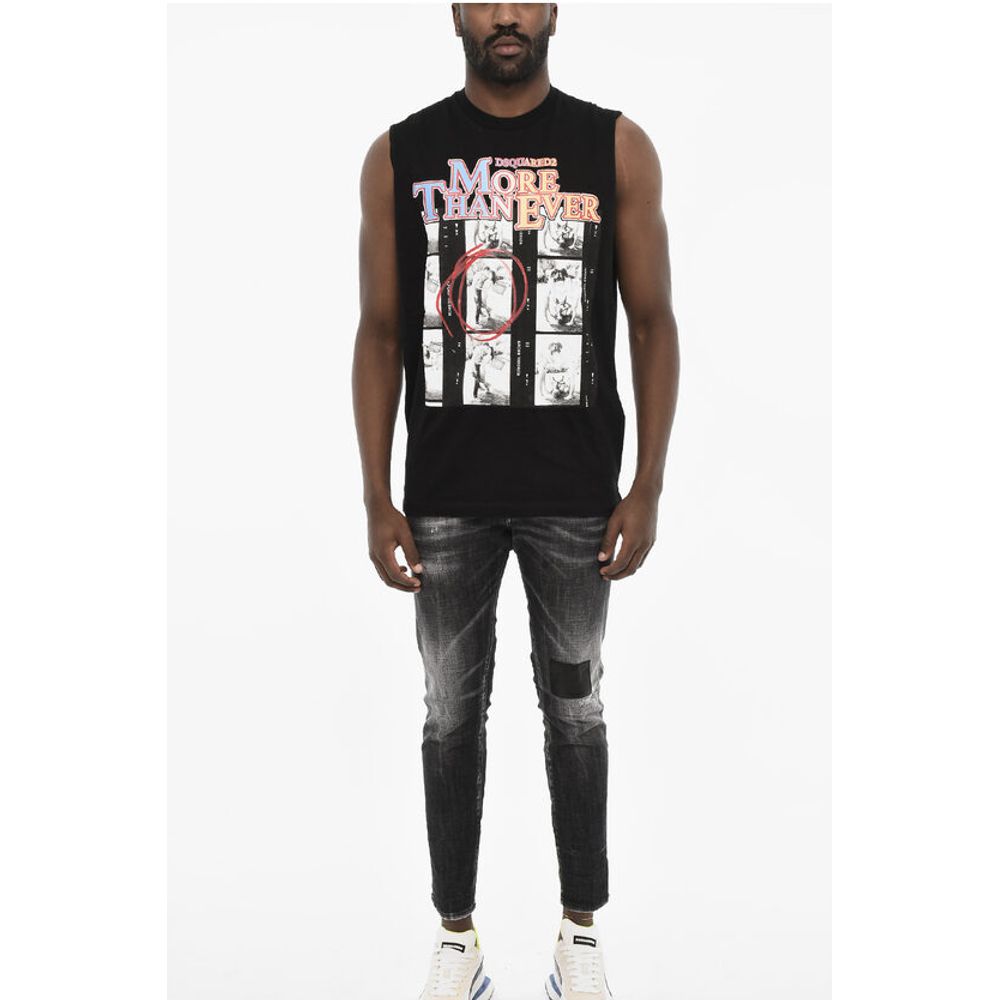 Dsquared² Cotton Crew-neck T-shirt with Frontal Maxi Print