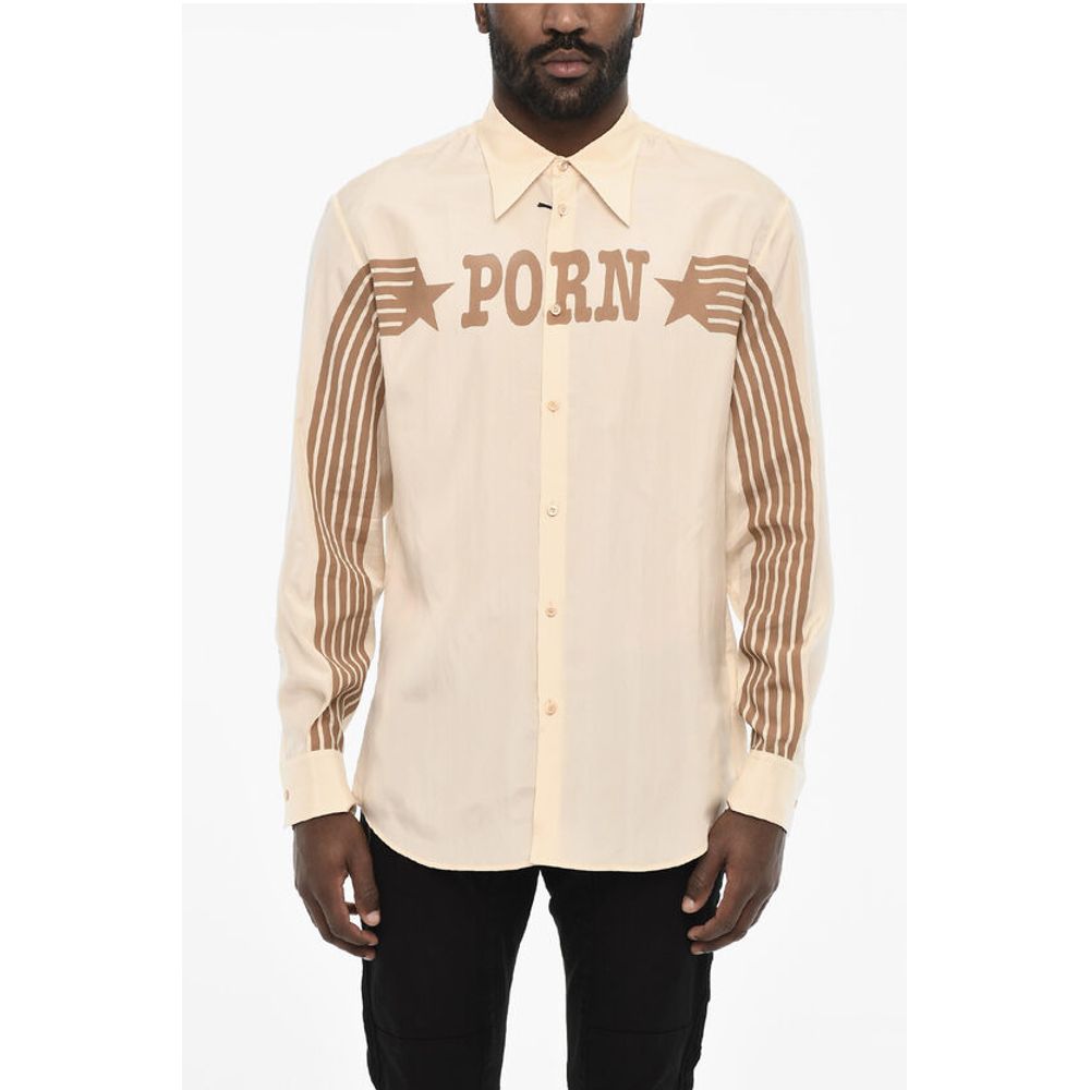 Dsquared² Satin Shirt with Contrast Print