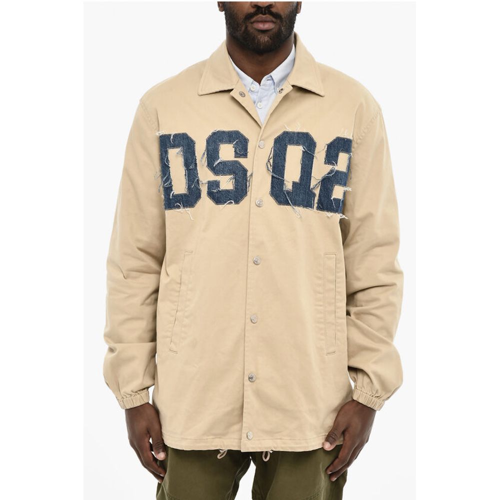 Dsquared² Lightweight Cotton Twill Coat with Denim Monogram