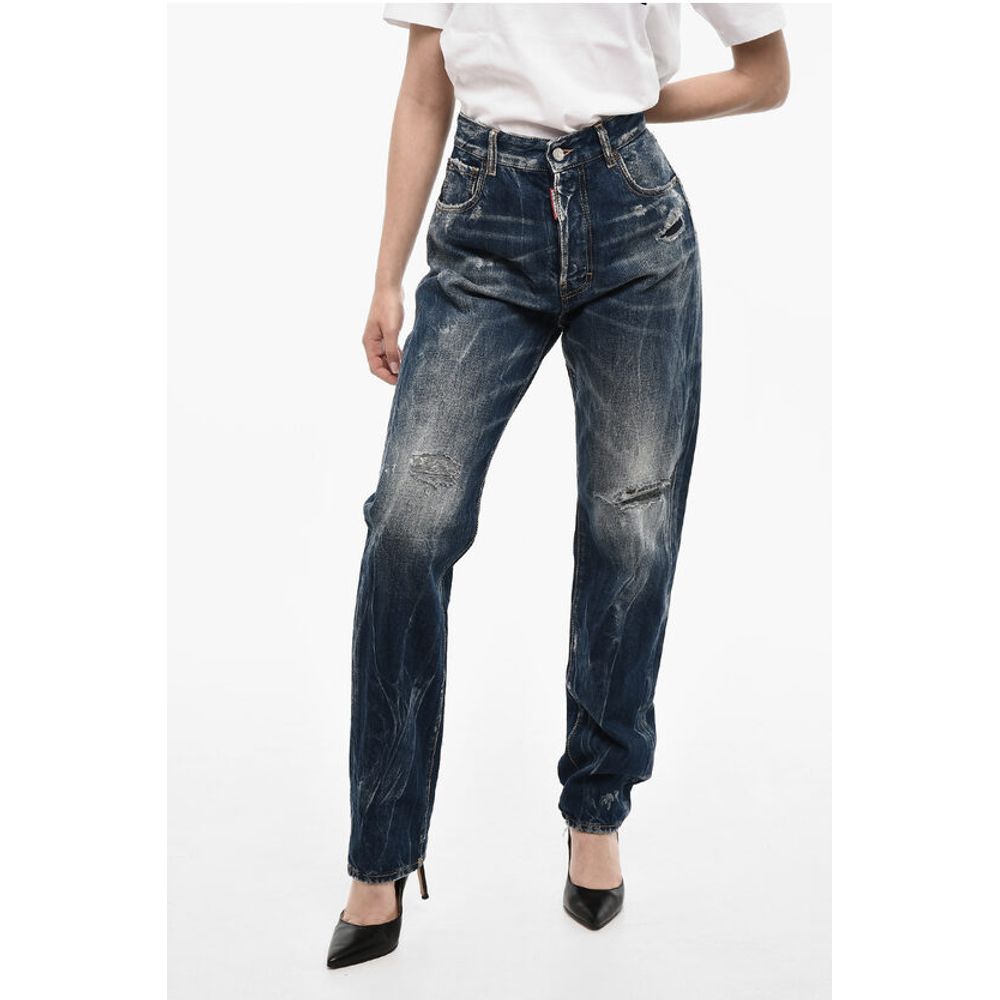 Dsquared² High Waist Distressed Jeans