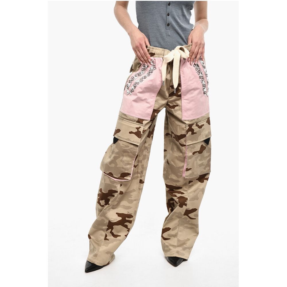 Dsquared² Camo Cargo Pants With Rhinestones Detail