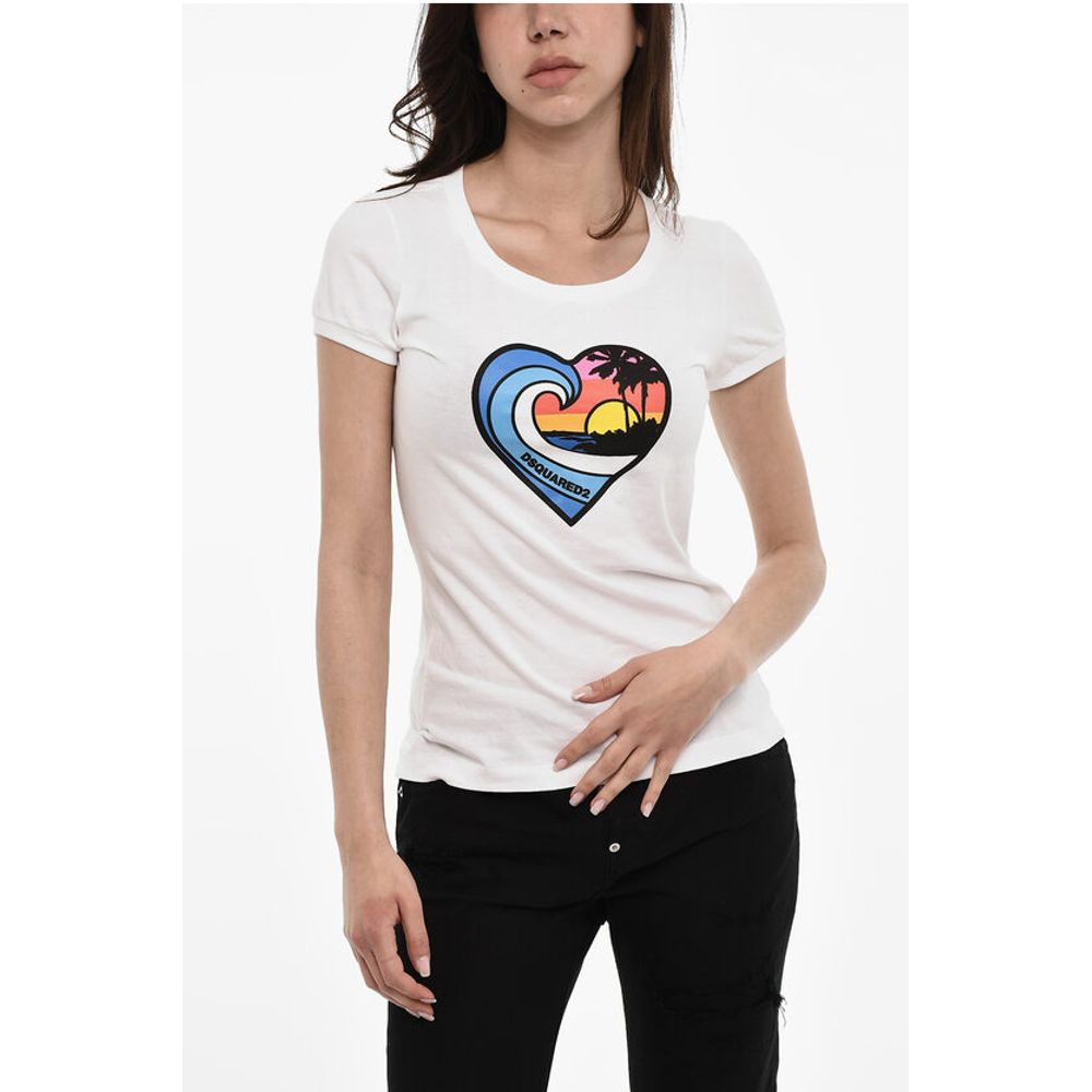Dsquared² Cotton Crew-neck T-shirt with Frontal Print
