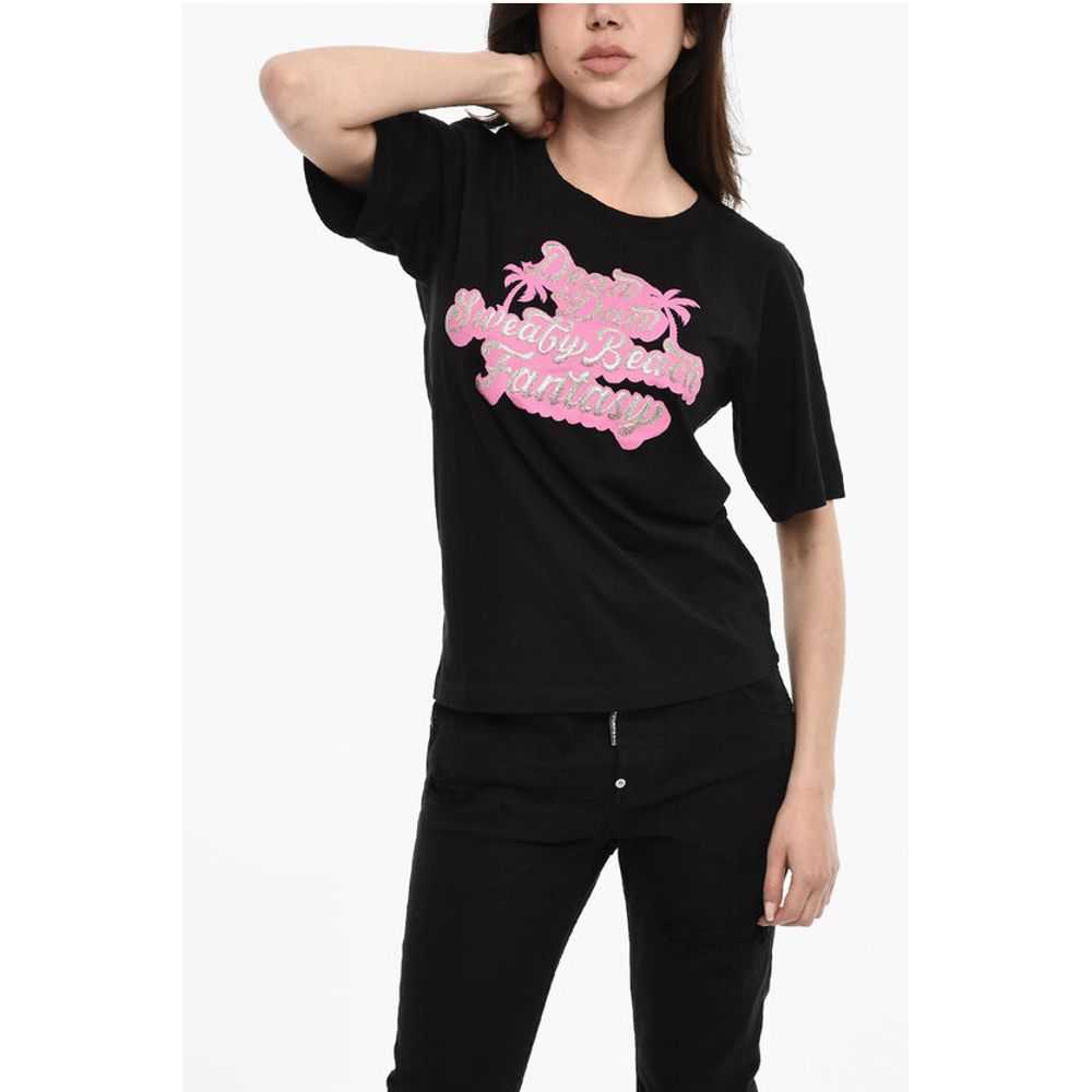 Dsquared² Crewneck T-shirt With Glittered Print