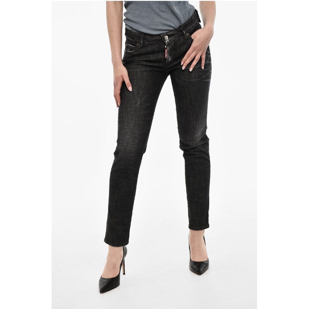 Dsquared² Slim Fit Jeans With Logoed Button