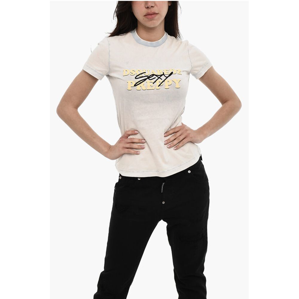 Dsquared² Printed PREPPY T-shirt Delave effect