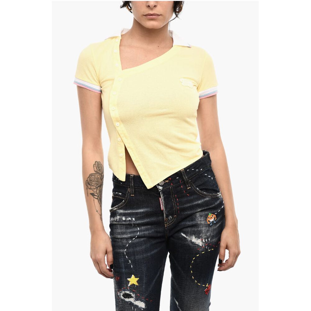 Dsquared² Asymmetrical Cut Top with Polo Neck