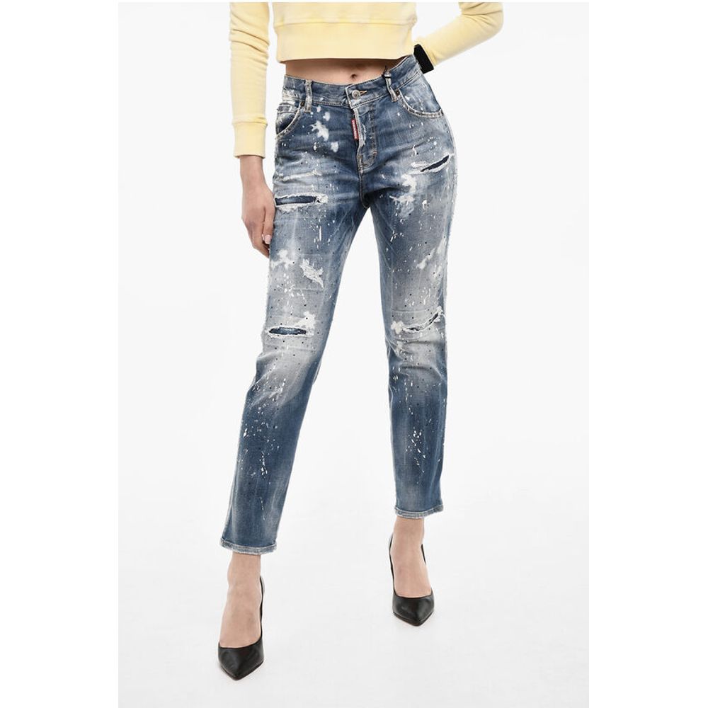 Dsquared² Rhinestone Distressed Jeans